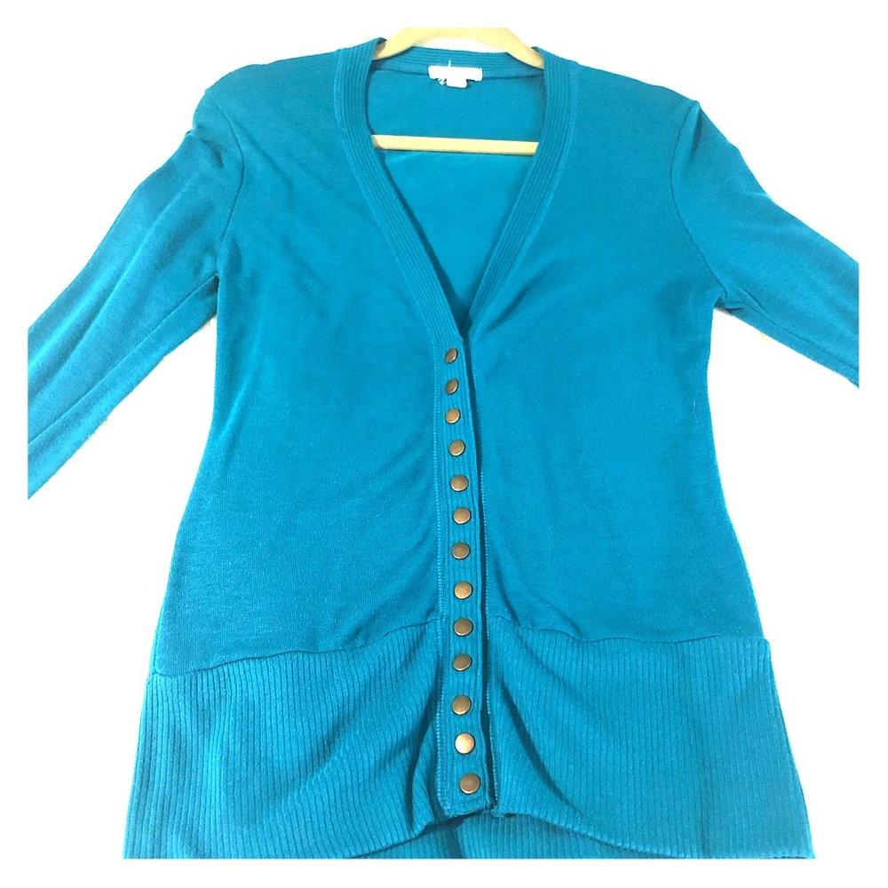 Blue V-Neck Cardigan